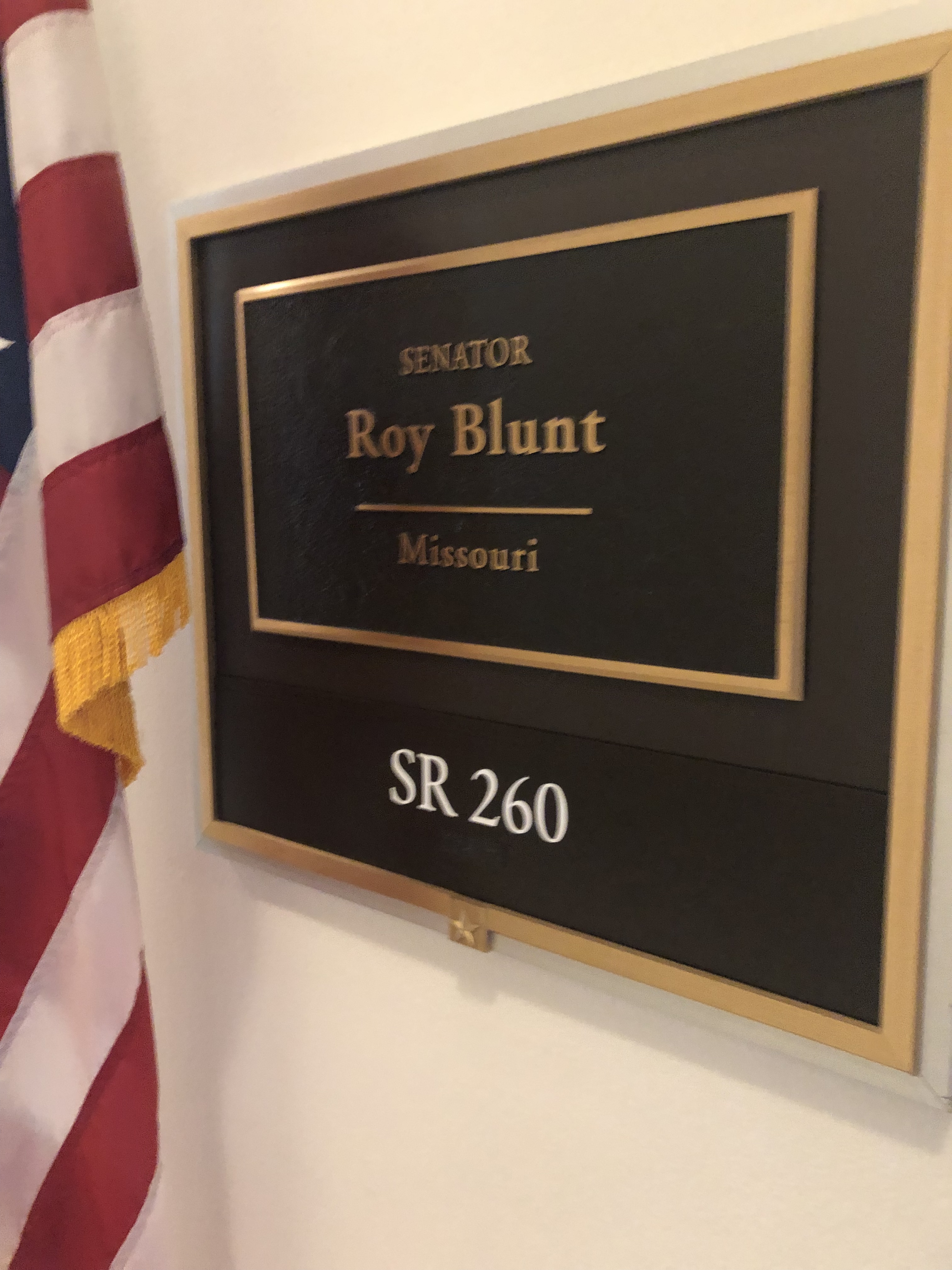 Sen. Blunts wall plaque